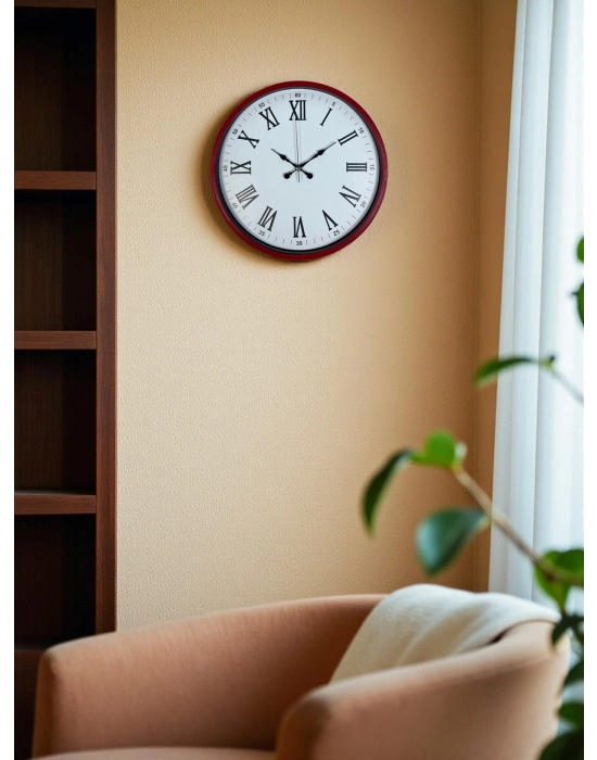 ® 36 Cm Kırmızı Roma Rakamlı Duvar Saati