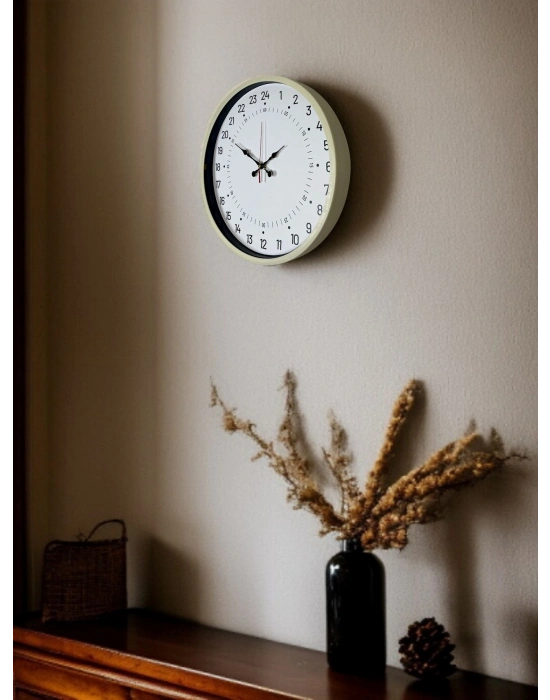 ® 36 Cm Krem 24 Saat Göstergeli Duvar Saati