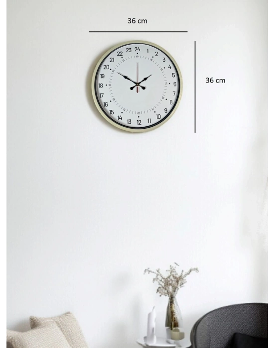 ® 36 Cm Krem 24 Saat Göstergeli Duvar Saati