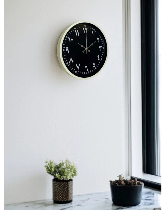 ® 36 Cm Krem Arapça Rakamlı Duvar Saati