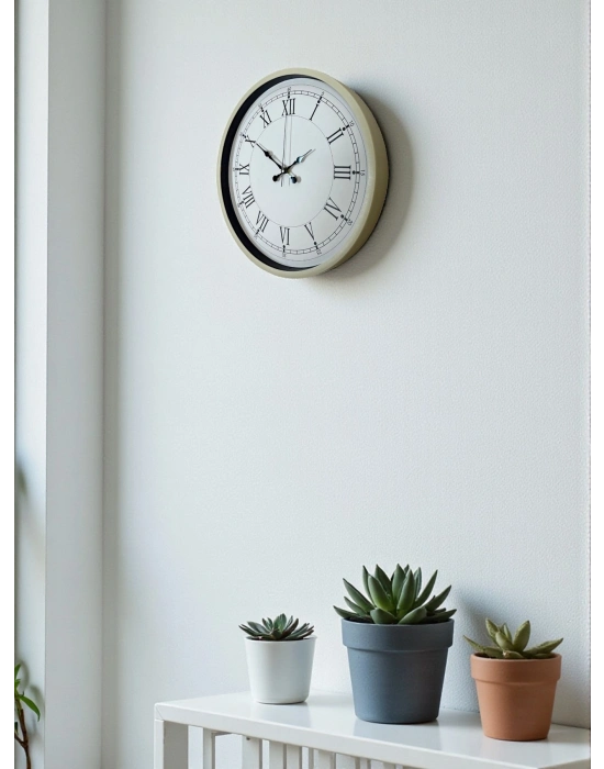 ® 36 Cm Krem Dekoratif Duvar Saati