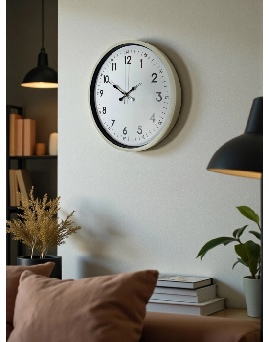 ® 36 Cm Krem Dekoratif Duvar Saati