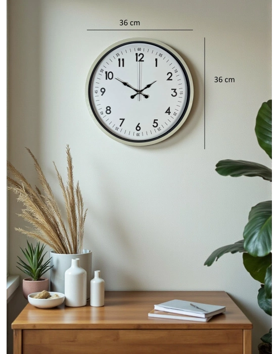 ® 36 Cm Krem Dekoratif Duvar Saati