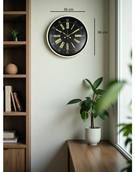 ® 36 Cm Krem Dekoratif Duvar Saati