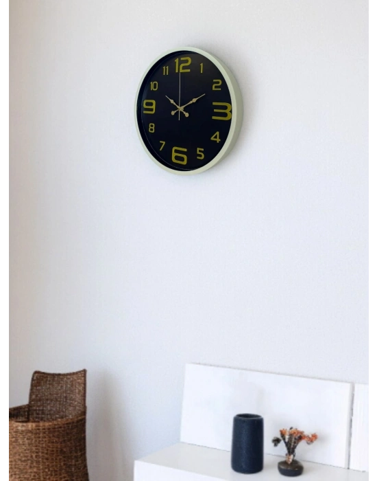 ® 36 Cm Krem Gold Rakamlı Duvar Saati