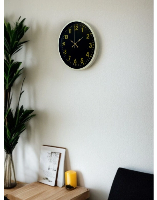 ® 36 Cm Krem Gold Rakamlı Duvar Saati