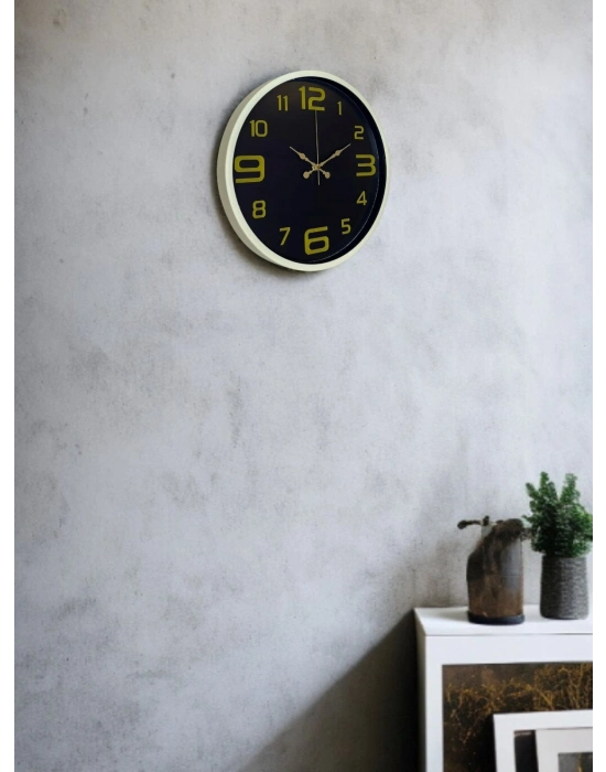 ® 36 Cm Krem Gold Rakamlı Duvar Saati