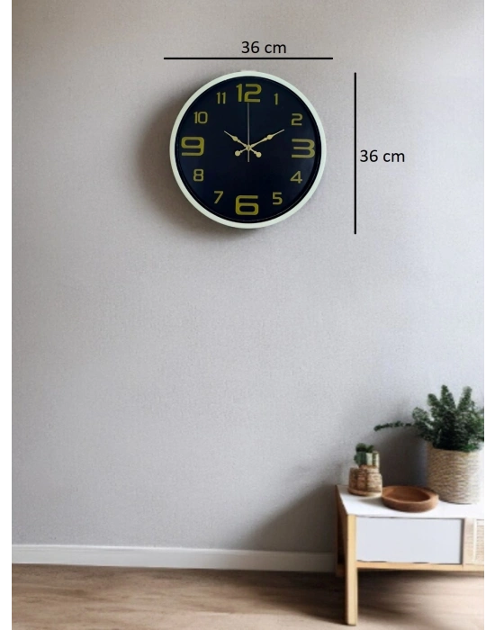 ® 36 Cm Krem Gold Rakamlı Duvar Saati