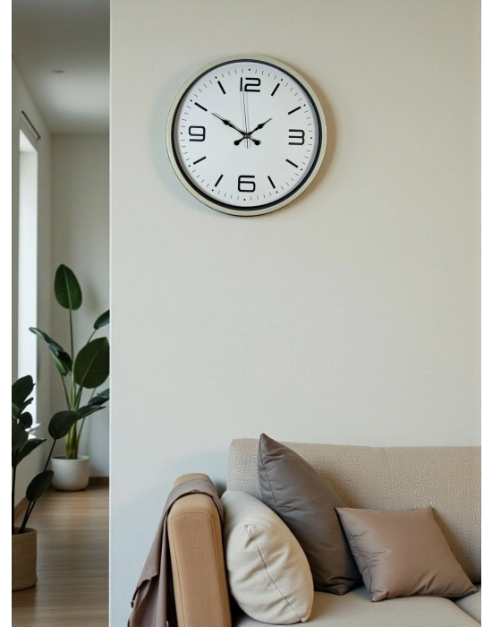 ® 36 Cm Krem Modern Dekoratif Duvar Saati