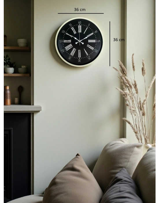 ® 36 Cm Krem Modern Duvar Saati