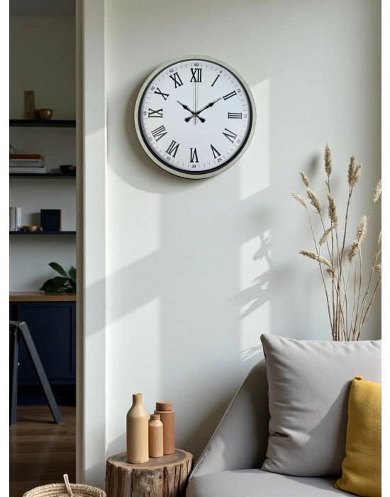 ® 36 Cm Krem Roma Rakamlı Duvar Saati