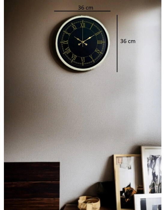 ® 36 Cm Krem Roma Rakamlı Duvar Saati