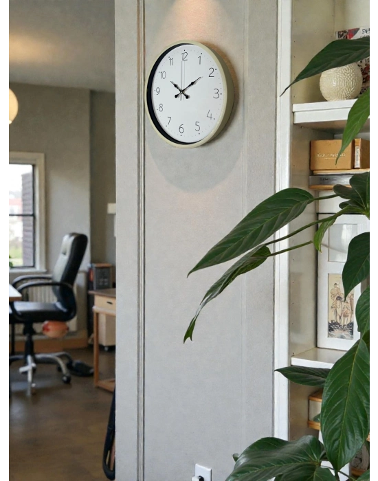 ® 36 Cm Krem Sade Dekoratif Duvar Saati