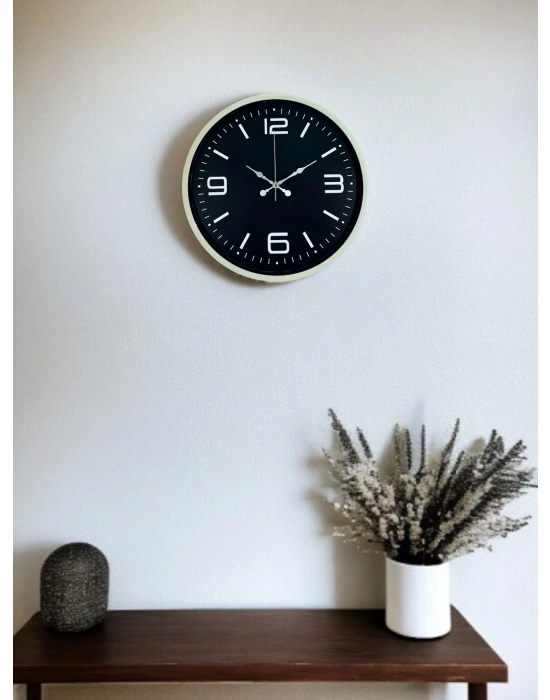 ® 36 Cm Krem Şık Dekoratif Duvar Saati