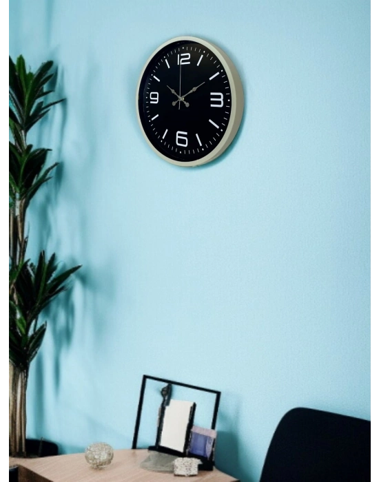 ® 36 Cm Krem Şık Dekoratif Duvar Saati