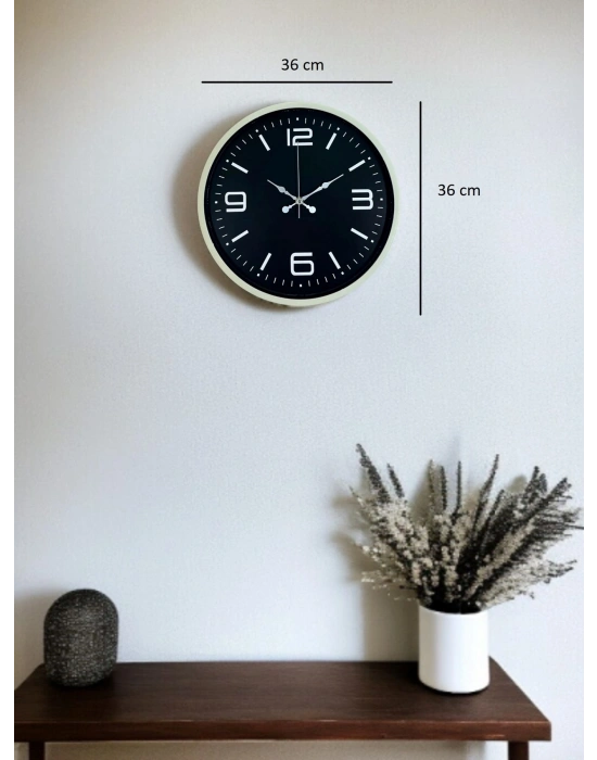 ® 36 Cm Krem Şık Dekoratif Duvar Saati