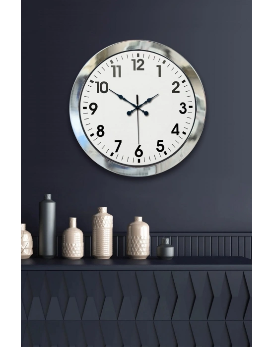 ® 36 cm Krom Metal Standart Duvar Saati