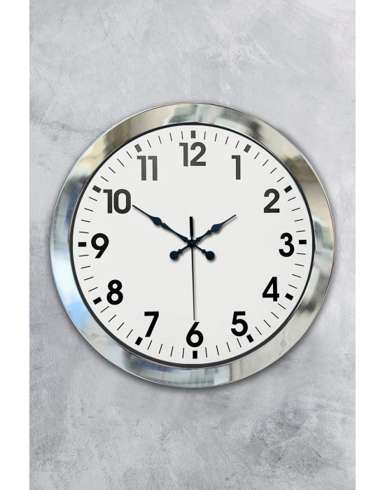 ® 36 cm Krom Metal Standart Duvar Saati