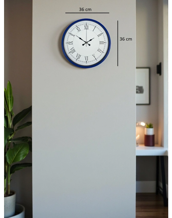 ® 36 Cm Lacivert Roma Rakamlı Duvar Saati