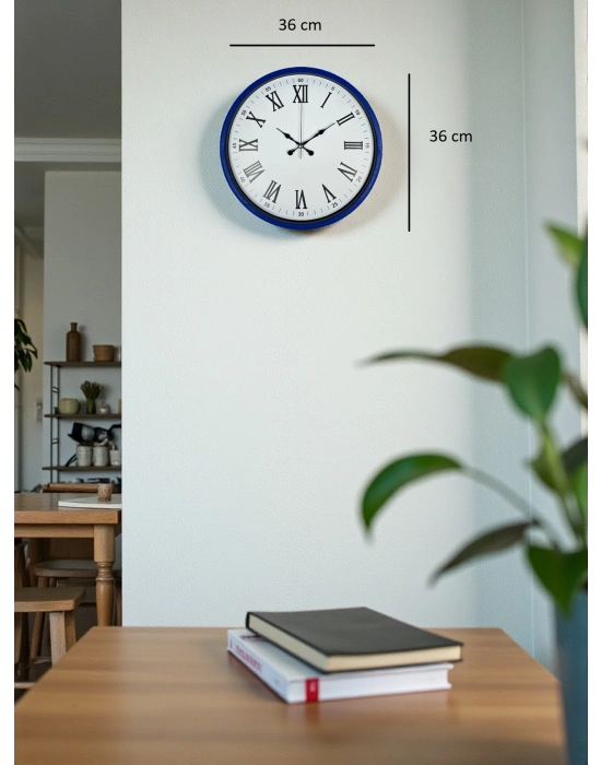 ® 36 Cm Lacivert Roma Rakamlı Duvar Saati