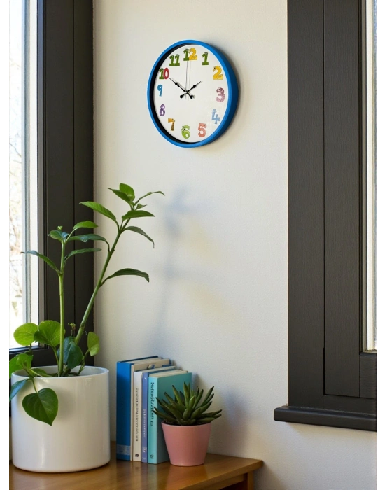 ® 36 Cm Mavi Çocuk Odası Duvar Saati
