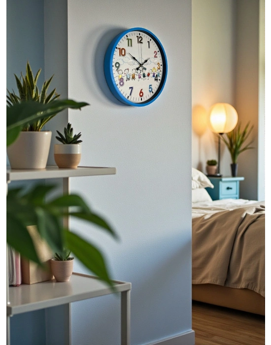 ® 36 Cm Mavi Çocuk Odası Duvar Saati