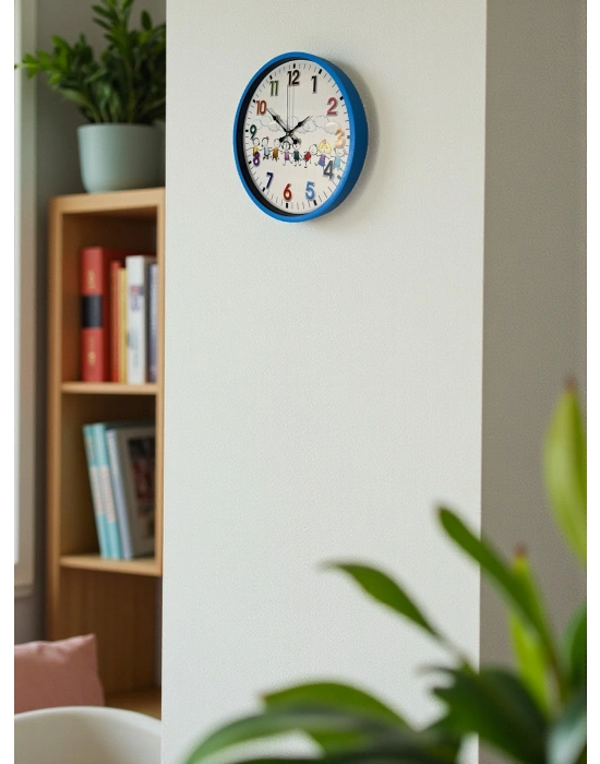 ® 36 Cm Mavi Çocuk Odası Duvar Saati