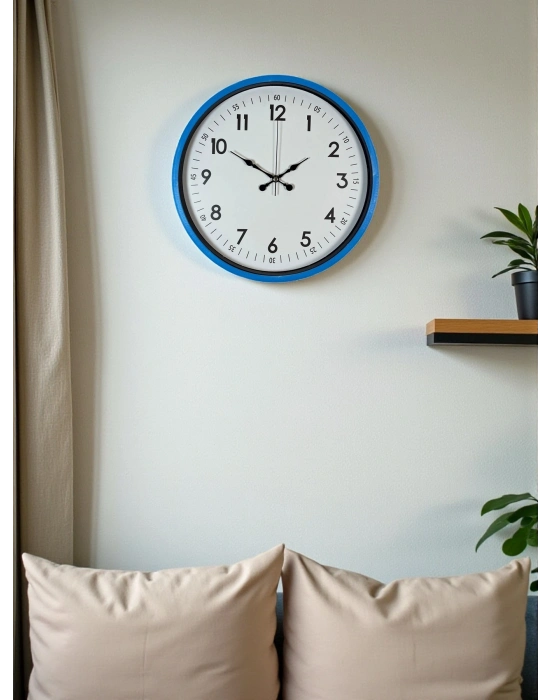 ® 36 Cm Mavi Dekoratif Duvar Saati