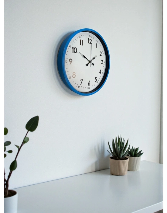 ® 36 Cm Mavi Dekoratif Duvar Saati