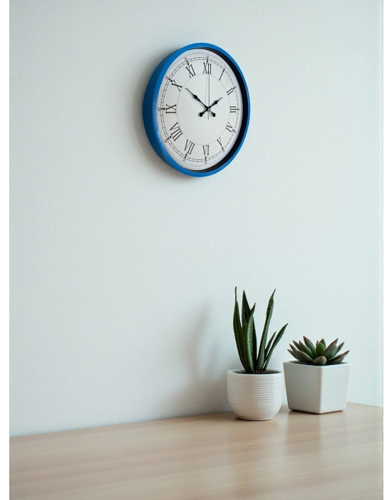 ® 36 Cm Mavi Roma Rakamlı Duvar Saati