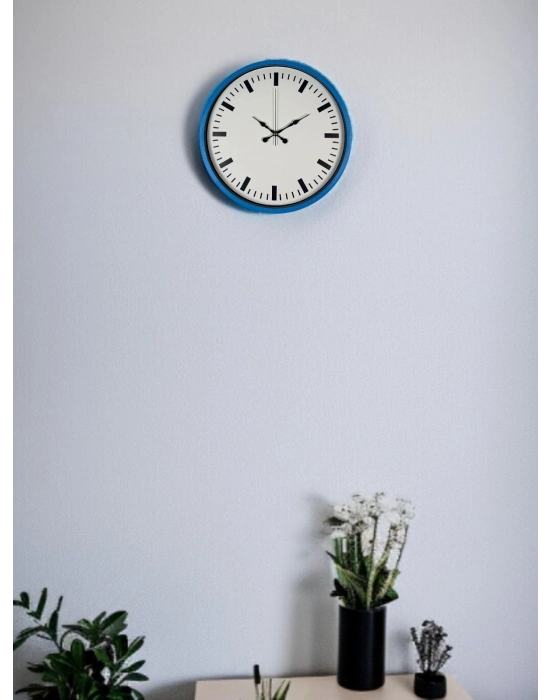 ® 36 Cm Mavi Zarif Duvar Saati