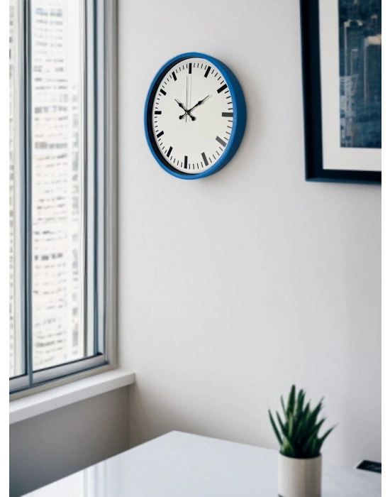 ® 36 Cm Mavi Zarif Duvar Saati