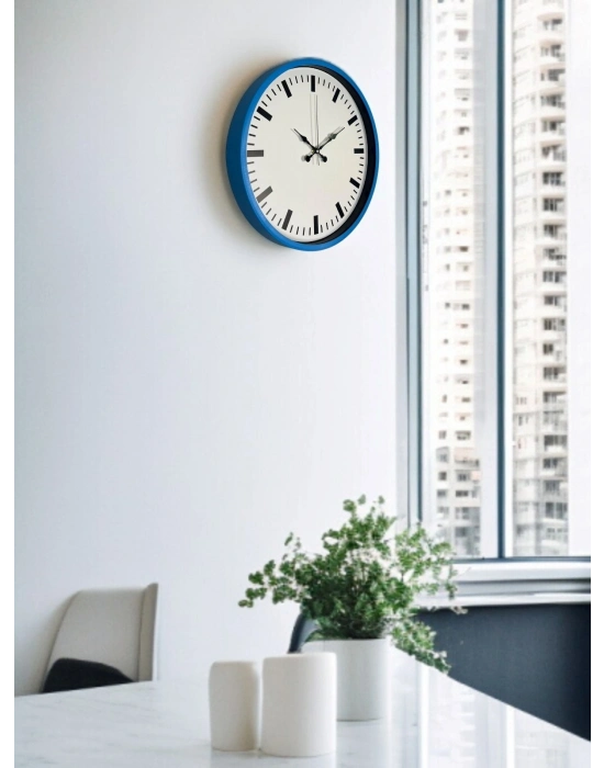 ® 36 Cm Mavi Zarif Duvar Saati