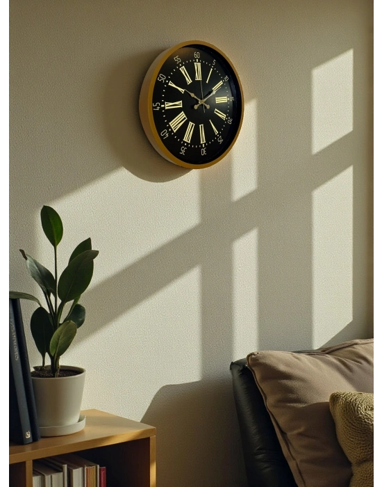 ® 36 Cm Modern Kahverengi Duvar Saati