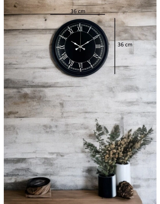 ® 36 Cm Modern Siyah Duvar Saati
