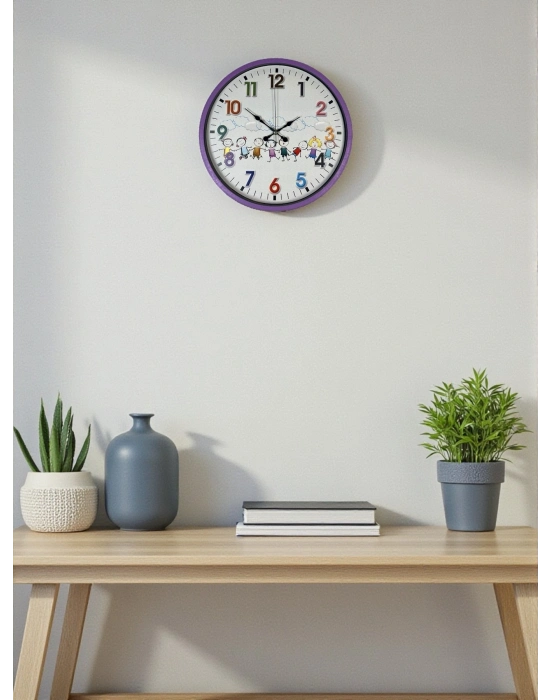 ® 36 Cm Mor Çocuk Odası Duvar Saati