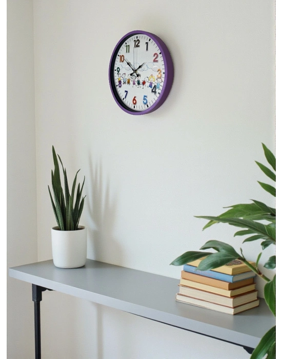 ® 36 Cm Mor Çocuk Odası Duvar Saati