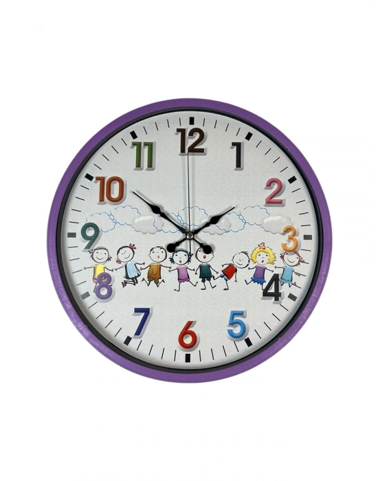 ® 36 Cm Mor Çocuk Odası Duvar Saati
