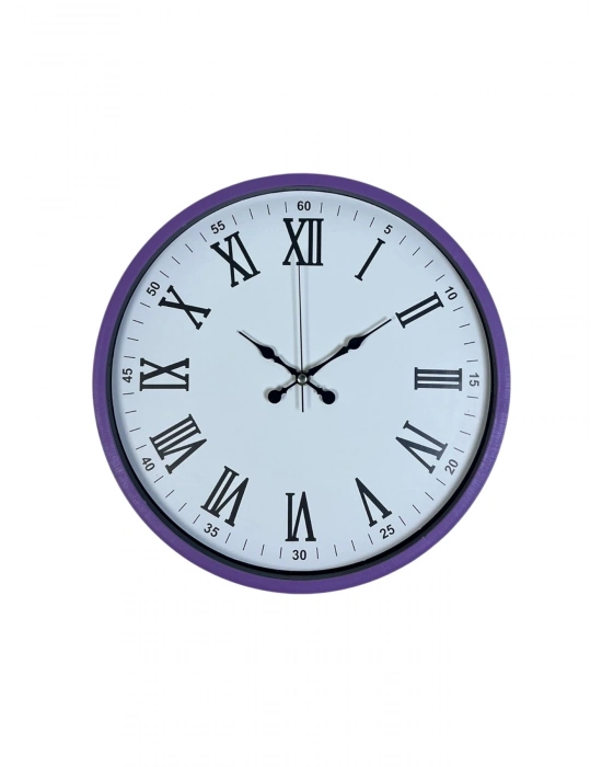 ® 36 Cm Mor Roma Rakamlı Dekoratif Duvar Saati