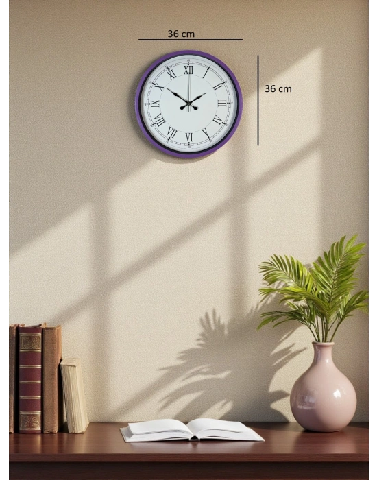 ® 36 Cm Mor Roma Rakamlı Duvar Saati