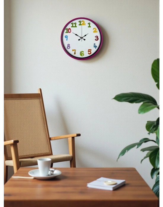 ® 36 Cm Pembe Çocuk Odası Duvar Saati