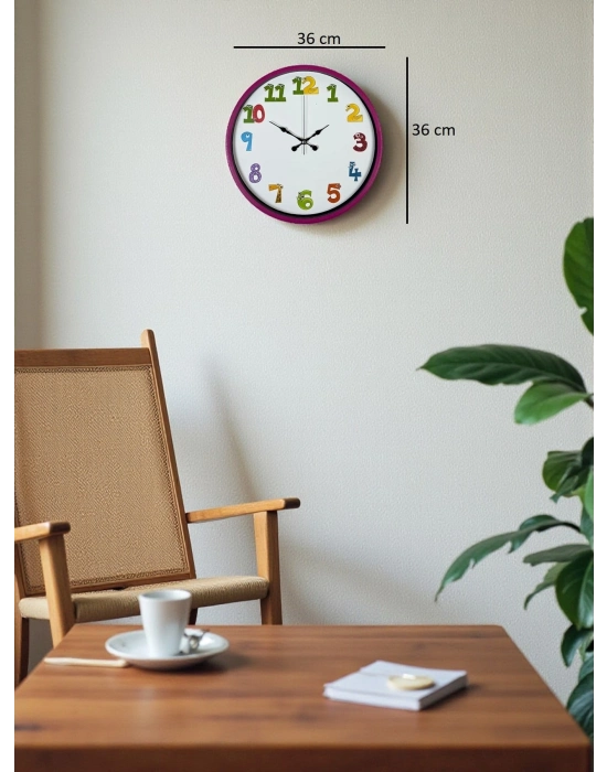 ® 36 Cm Pembe Çocuk Odası Duvar Saati