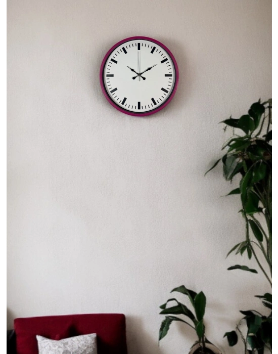 ® 36 Cm Pembe Dekoratif Duvar Saati