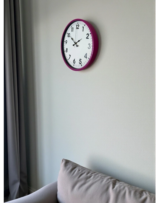 ® 36 Cm Pembe Dekoratif Duvar Saati