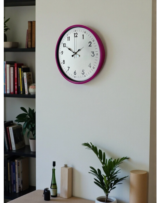 ® 36 Cm Pembe Dekoratif Duvar Saati