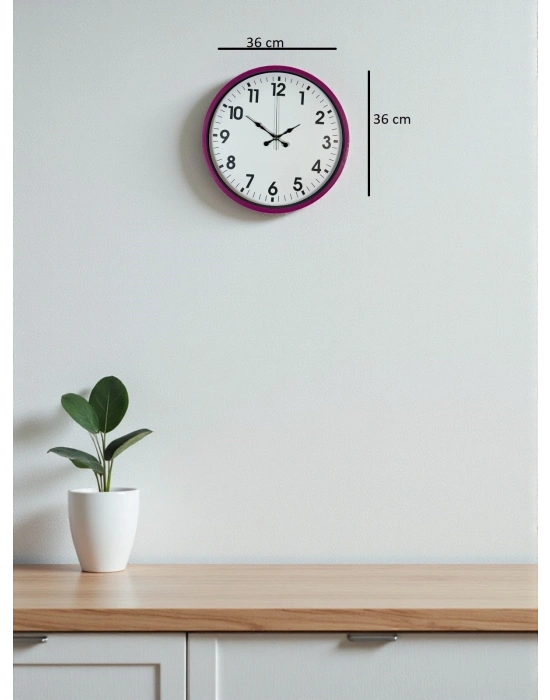 ® 36 Cm Pembe Dekoratif Duvar Saati
