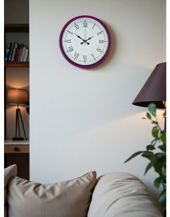 ® 36 Cm Pembe Roma Rakamlı Duvar Saati