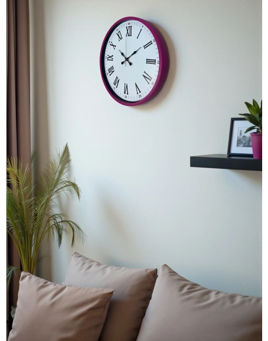 ® 36 Cm Pembe Roma Rakamlı Duvar Saati