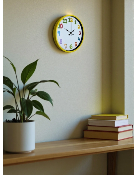 ® 36 Cm Sarı Çocuk Odası Duvar Saati