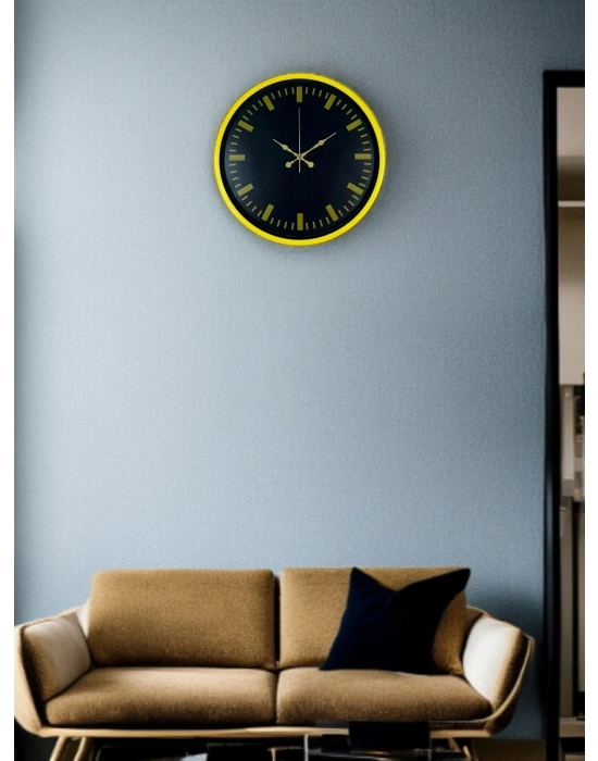 ® 36 Cm Sarı Dekoratif Duvar Saati
